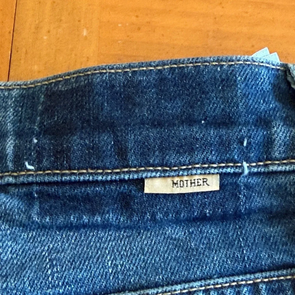 Mother The Wisher Sneak Fray Punch Buggy Denim Jeans 29 Wide Leg Raw Hem Boho
